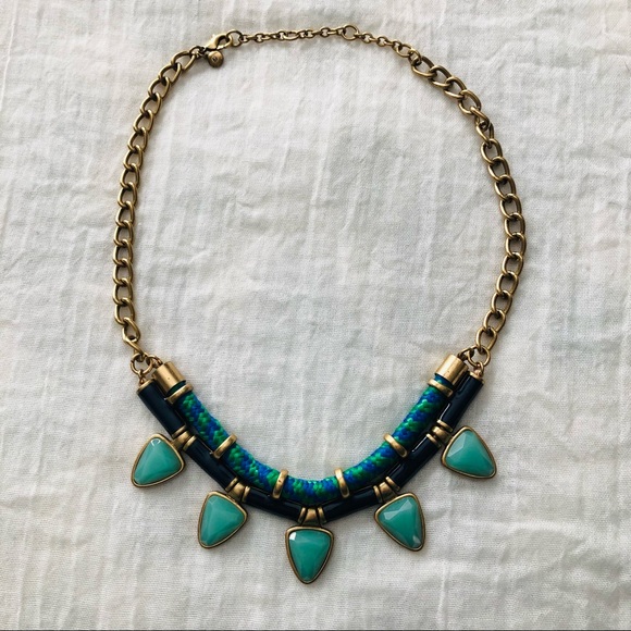 J.Crew Blue and Green Cord Necklace
